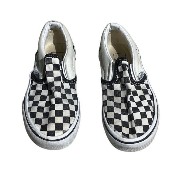 Vans Kids Slip-On Shoes Size 1 — Black/White Checkerboard, Classic, Casual - Picture 1 of 7